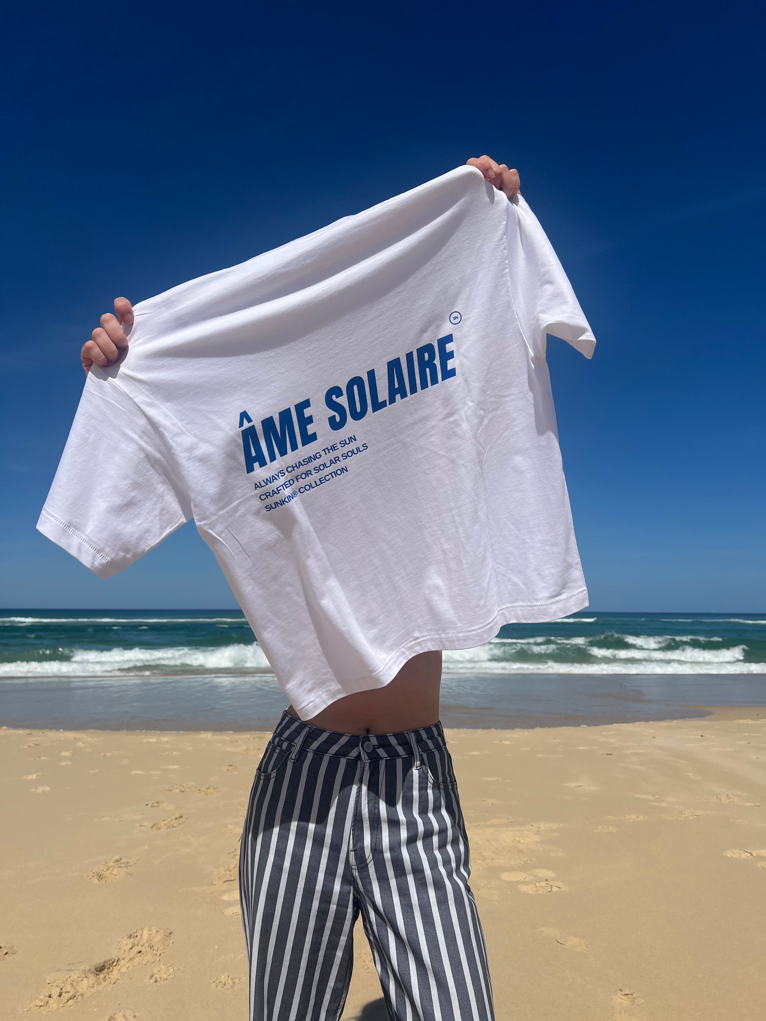 T-shirt blanc à manches courte pour homme et femme