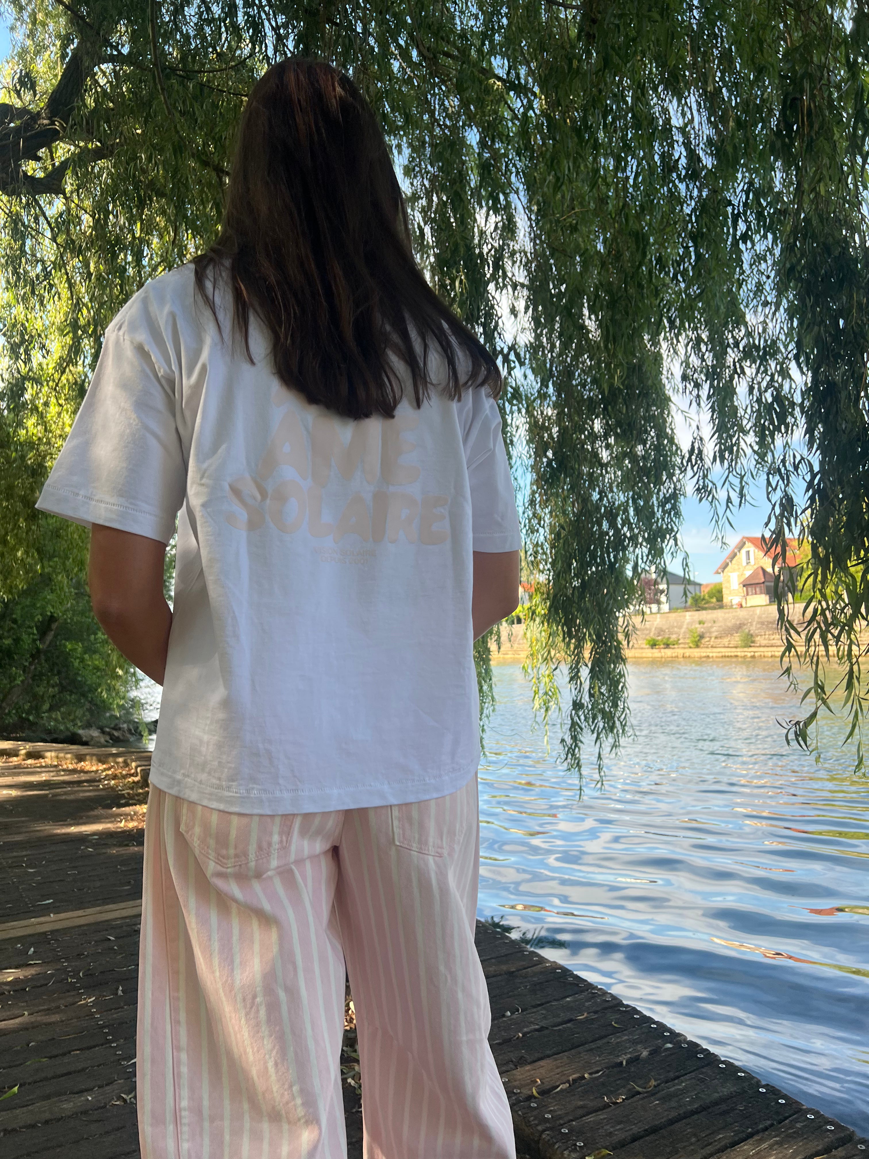 T-shirt blanc pour l'été unisexe