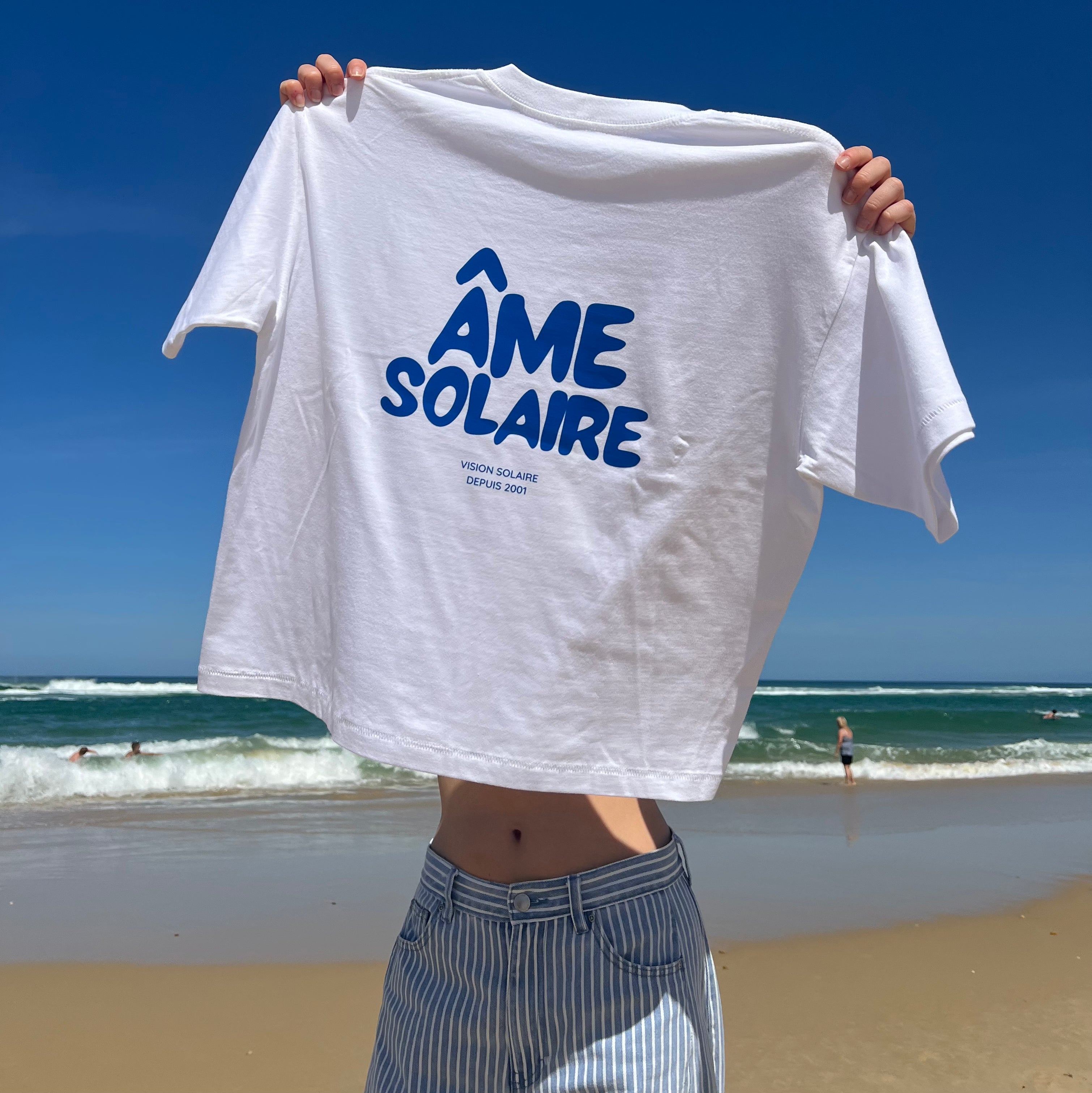 T-shirt blanc au soleil unisexe