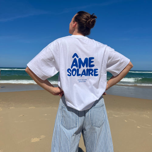 T-shirt blanc unisexe Sunkin Paris